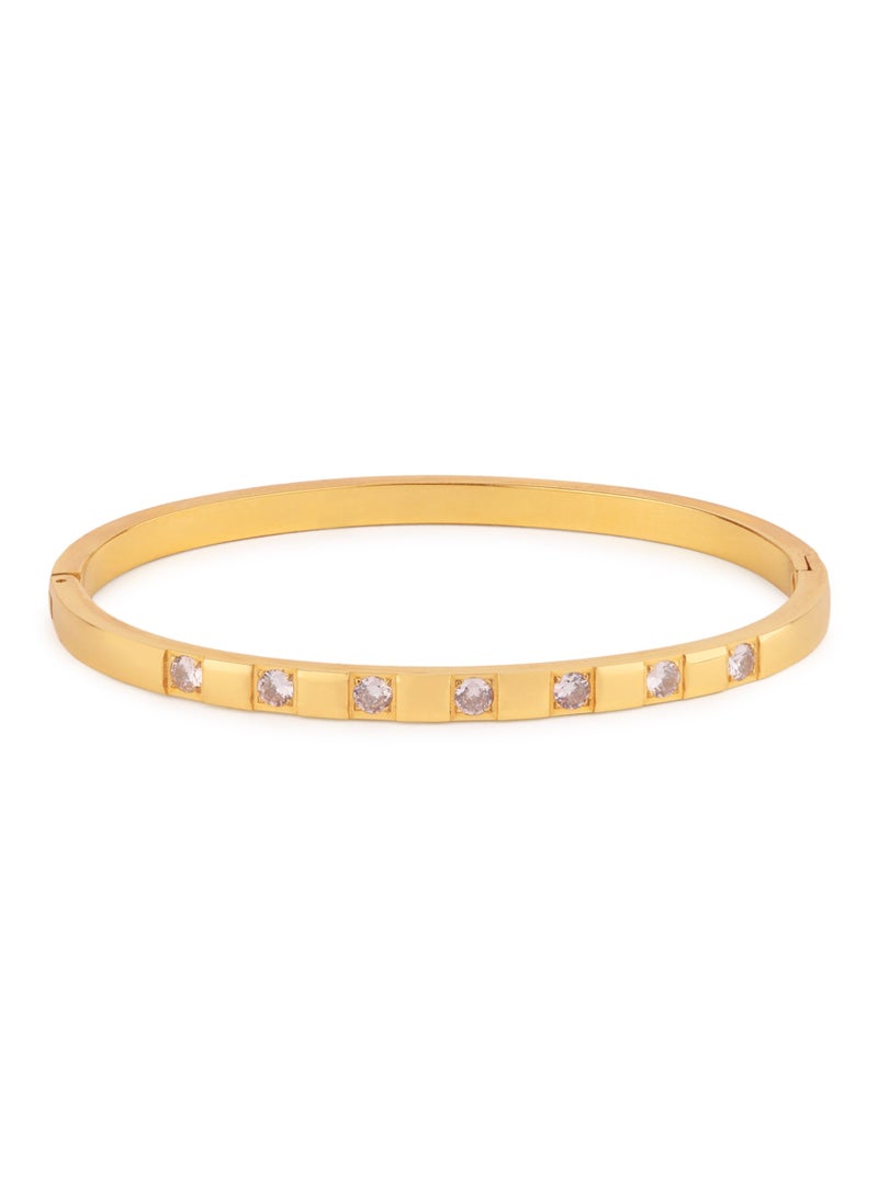 TAAHIRA Zircon Clasp Bangle Bracelet - Image 1